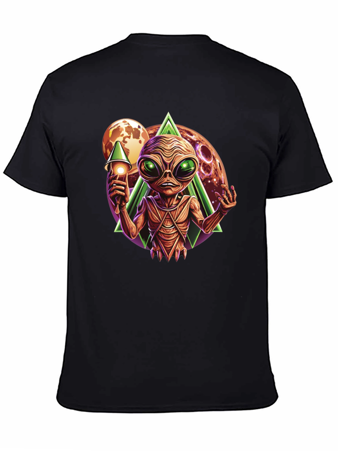 Alien Invasion Graphic Tee - Black Cotton T-Shirt