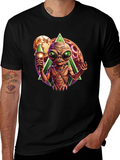 Alien Invasion Graphic Tee - Black Cotton T-Shirt
