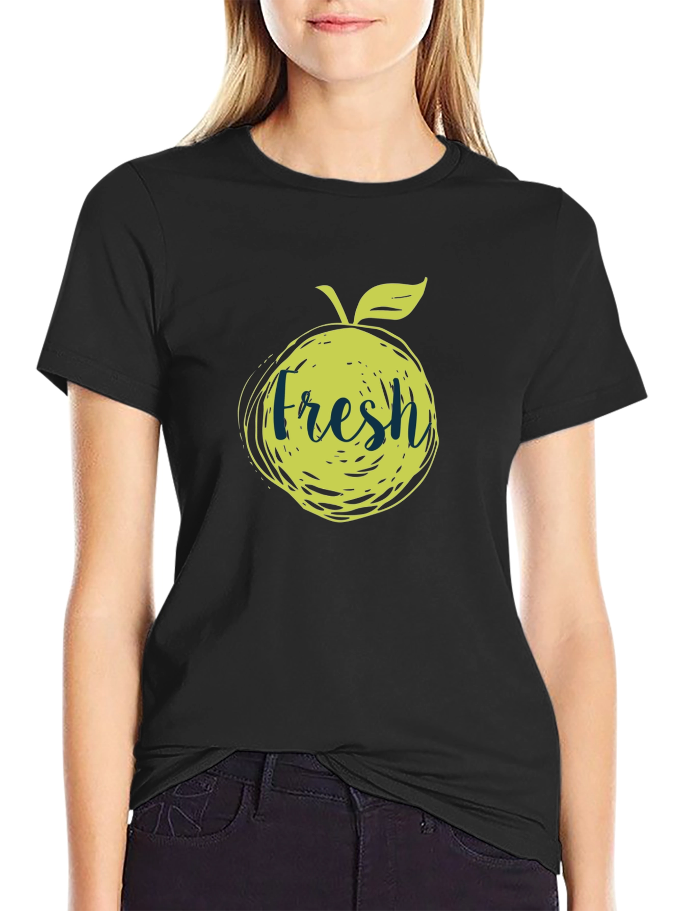 Fresh Fruit Graphic Tee - Stylish Black T-Shirt