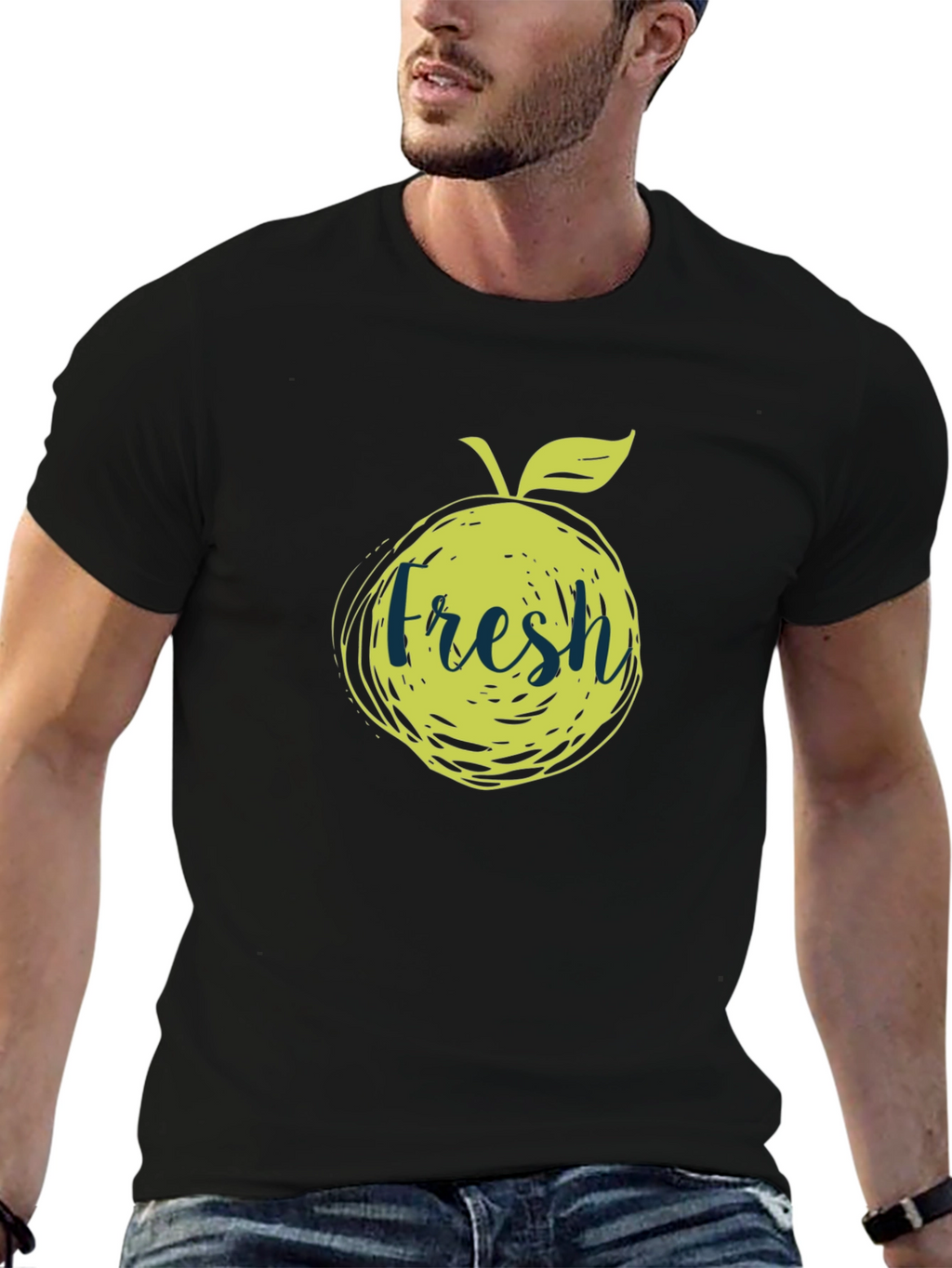 Fresh Fruit Graphic Tee - Stylish Black T-Shirt
