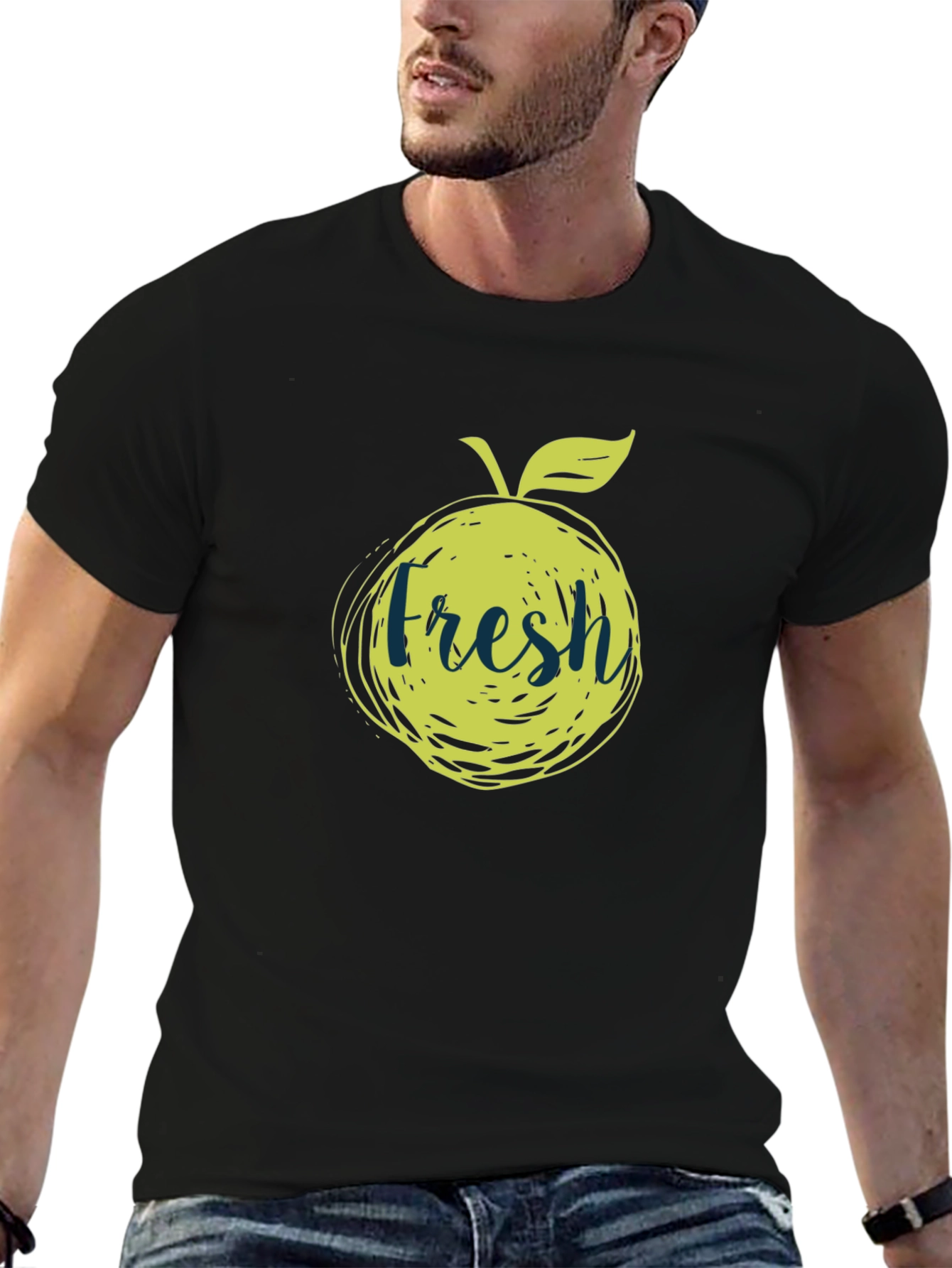 Fresh Fruit Graphic Tee - Stylish Black T-Shirt