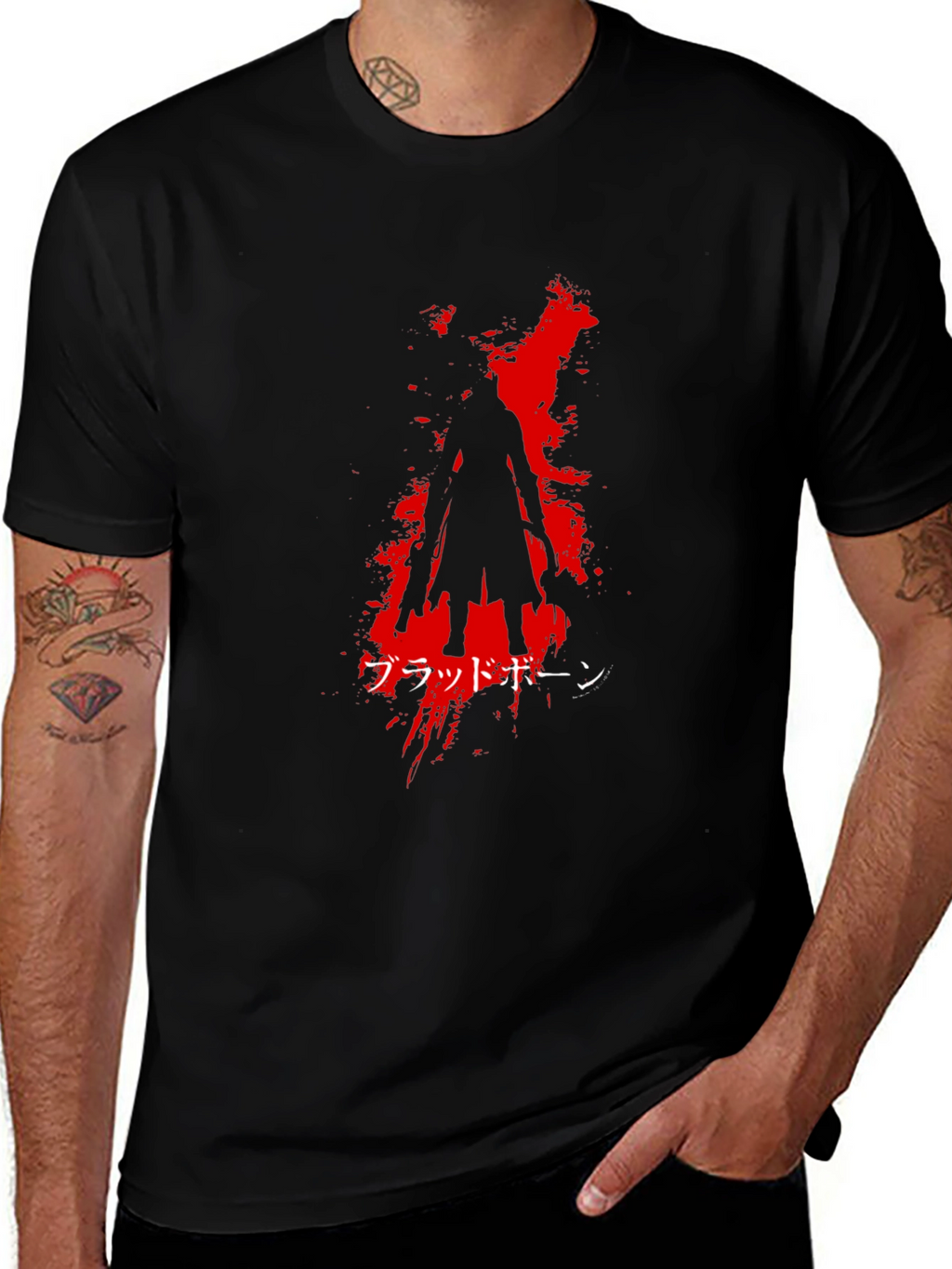 Bloodborne Graphic Tee - Hunter Silhouette Black T-Shirt