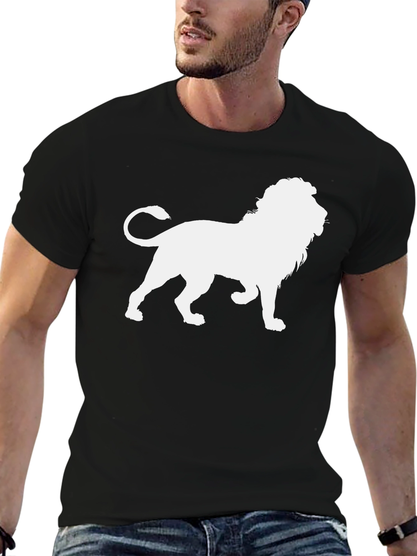 Lion Graphic Black Tee - Unleash Your Inner Roar!
