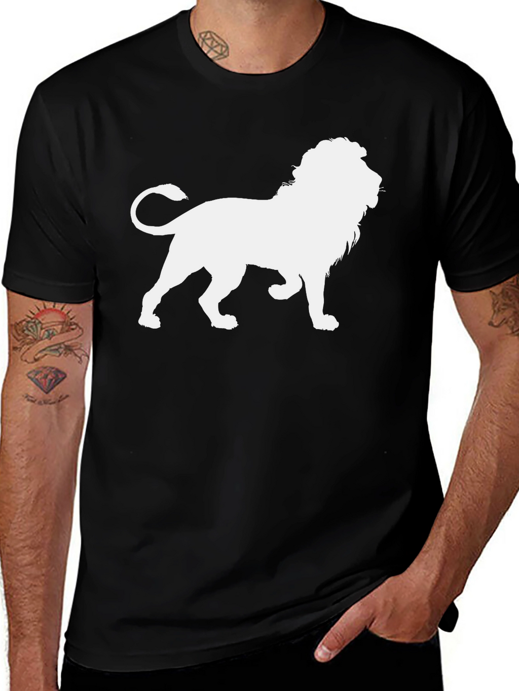 Lion Graphic Black Tee - Unleash Your Inner Roar!