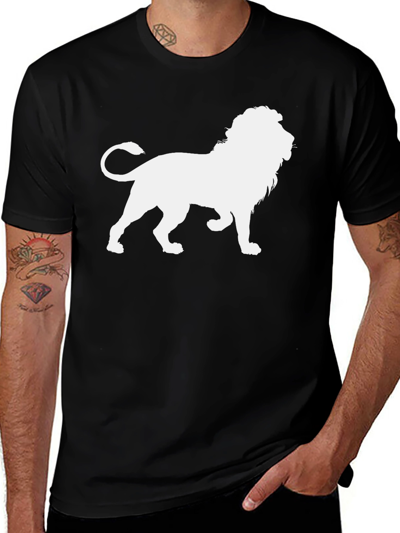 Lion Graphic Black Tee - Unleash Your Inner Roar!