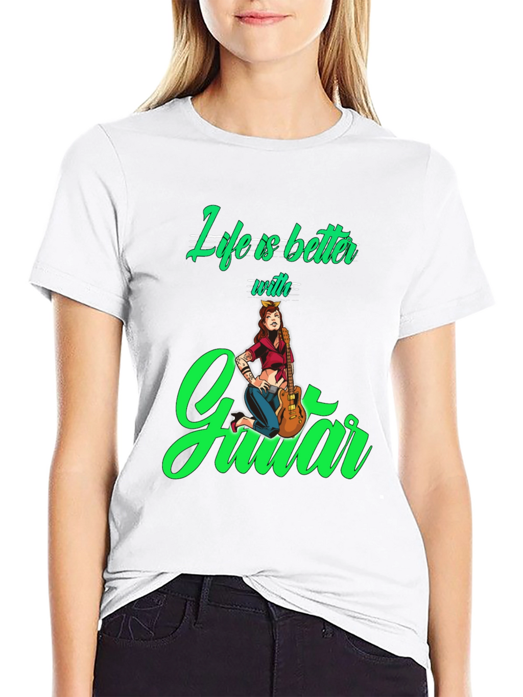 Life is Better with Guitar Black T-Shirt