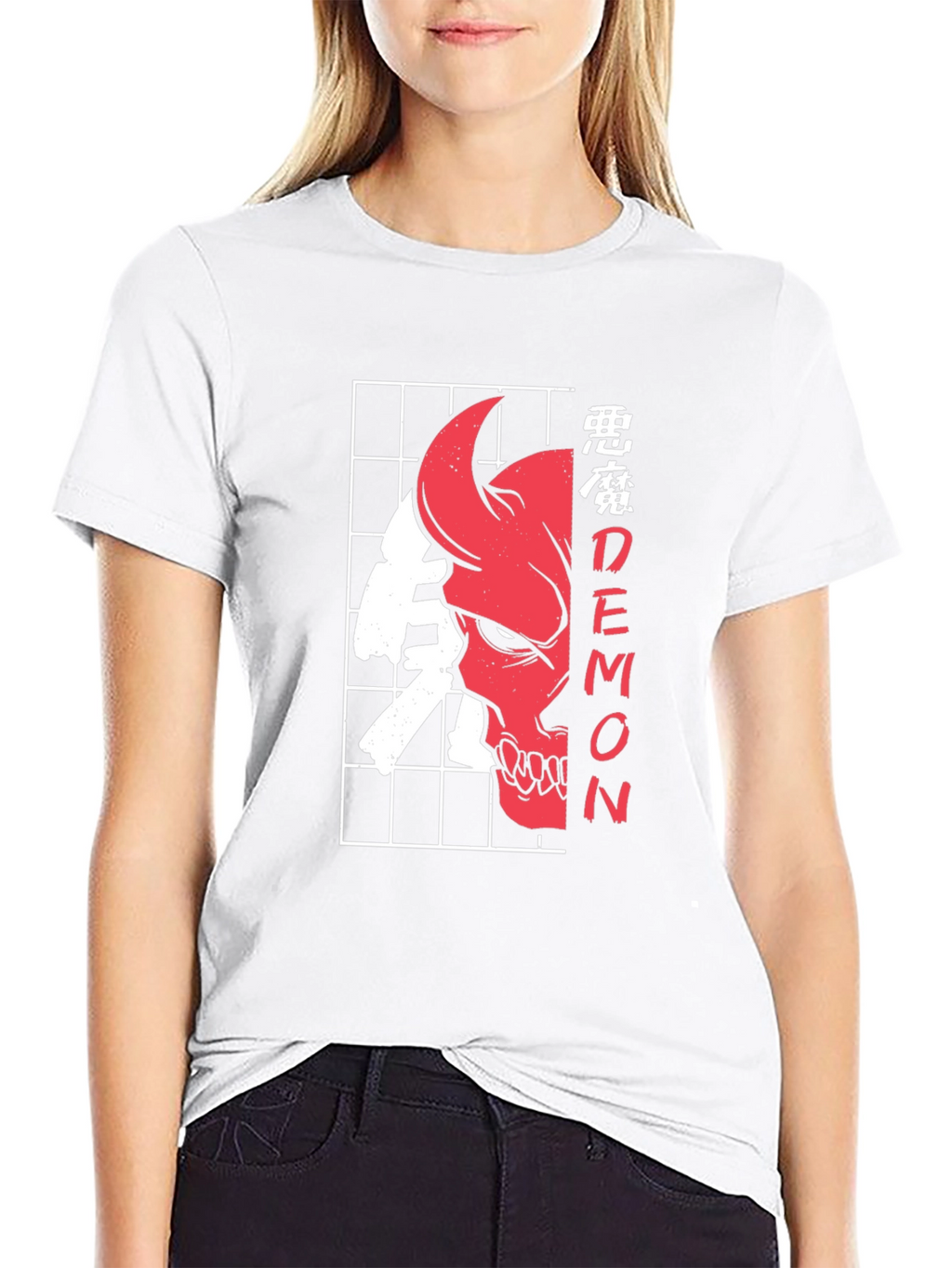 Demon Skull Graphic Tee - Urban Style Black T-Shirt