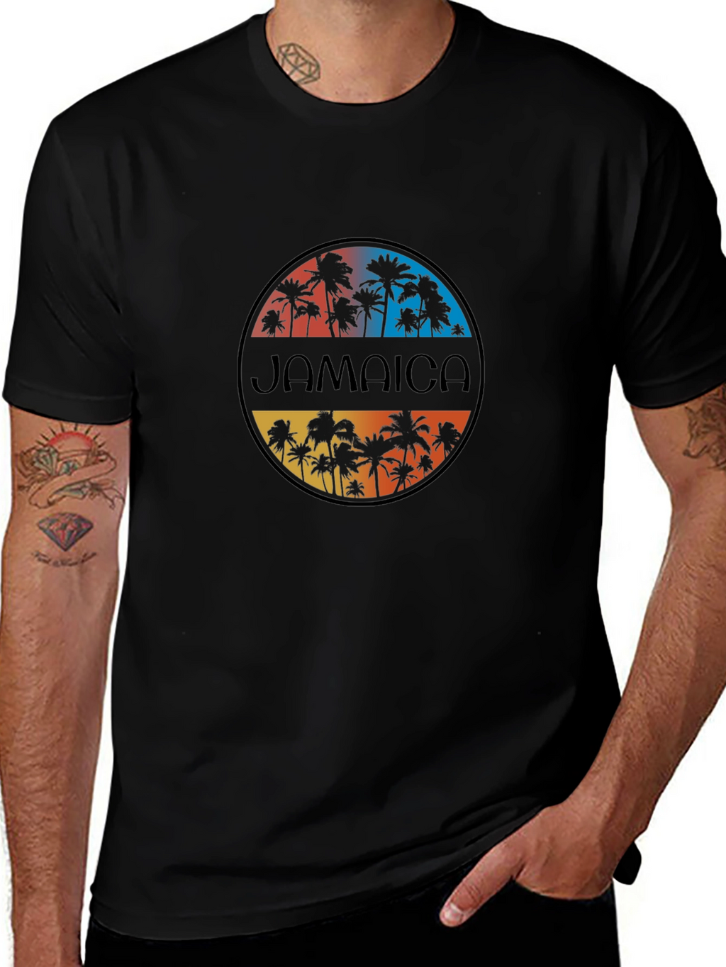 Jamaica Palm Tree T-Shirt - Island Vibes