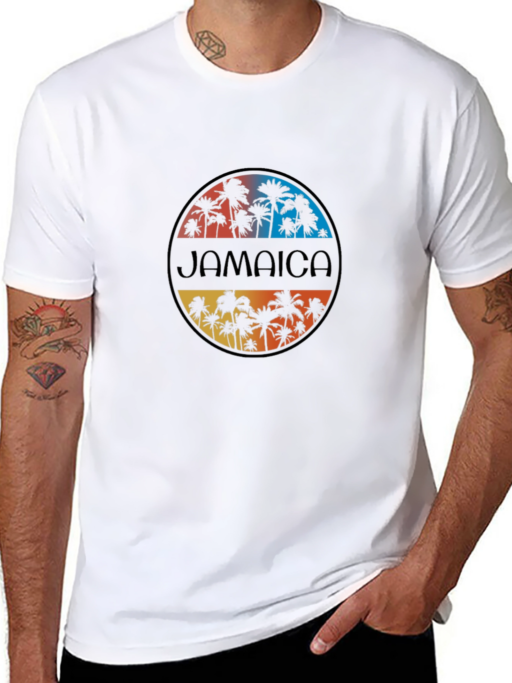 Jamaica Palm Tree T-Shirt - Island Vibes