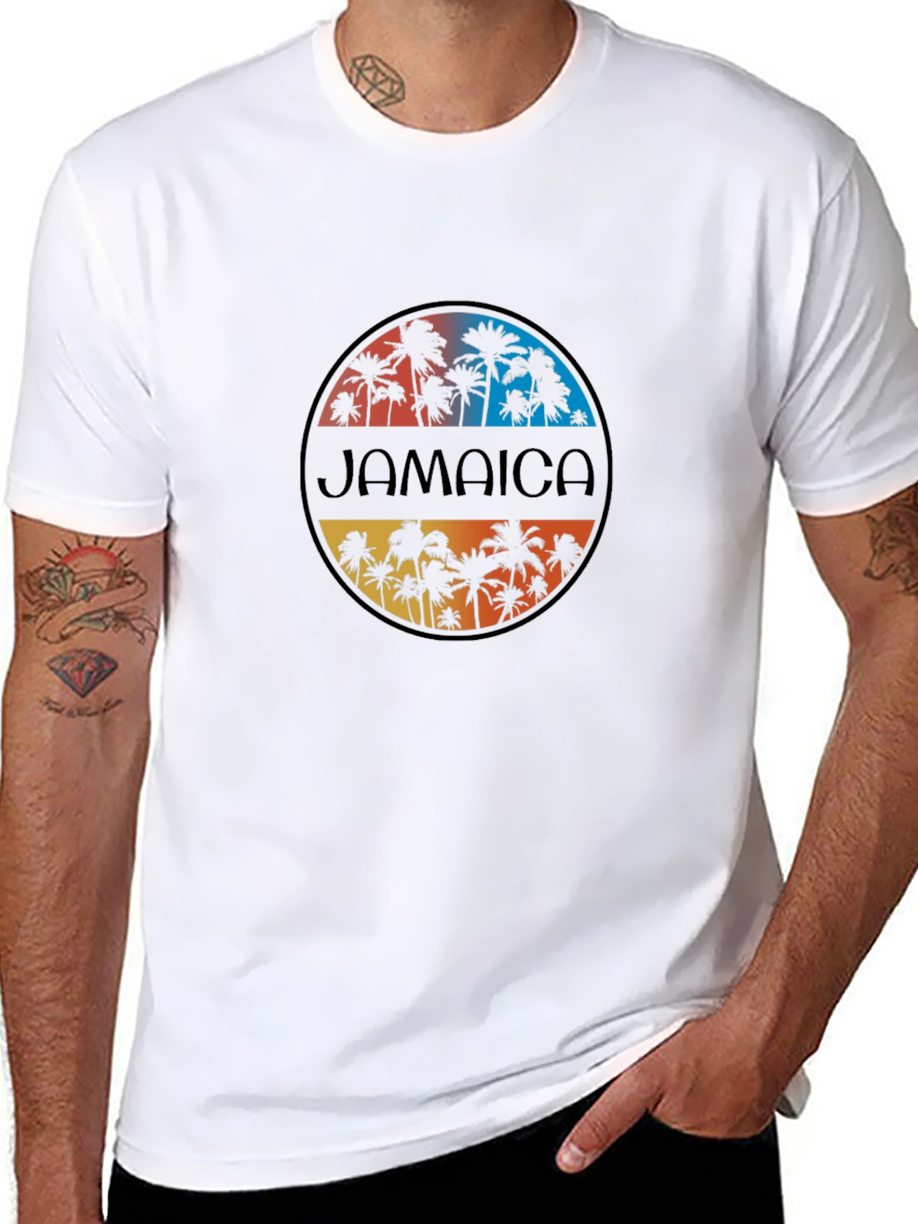 Jamaica Palm Tree T-Shirt - Island Vibes