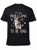 Its No Prob-Llama To Be Kind Black T-Shirt