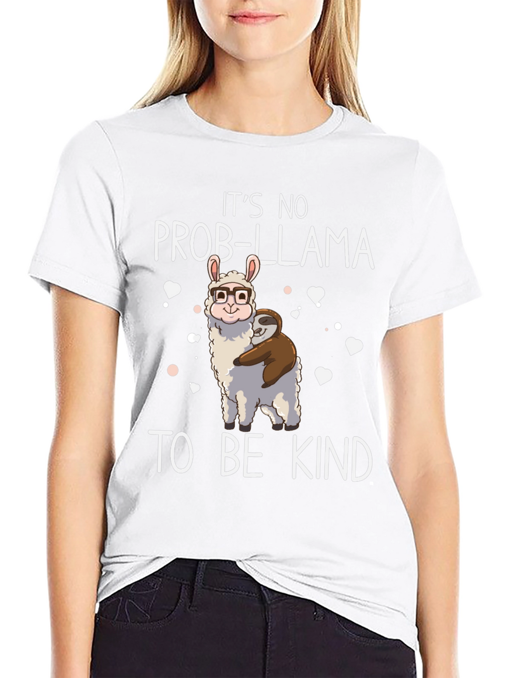 Its No Prob-Llama To Be Kind Black T-Shirt
