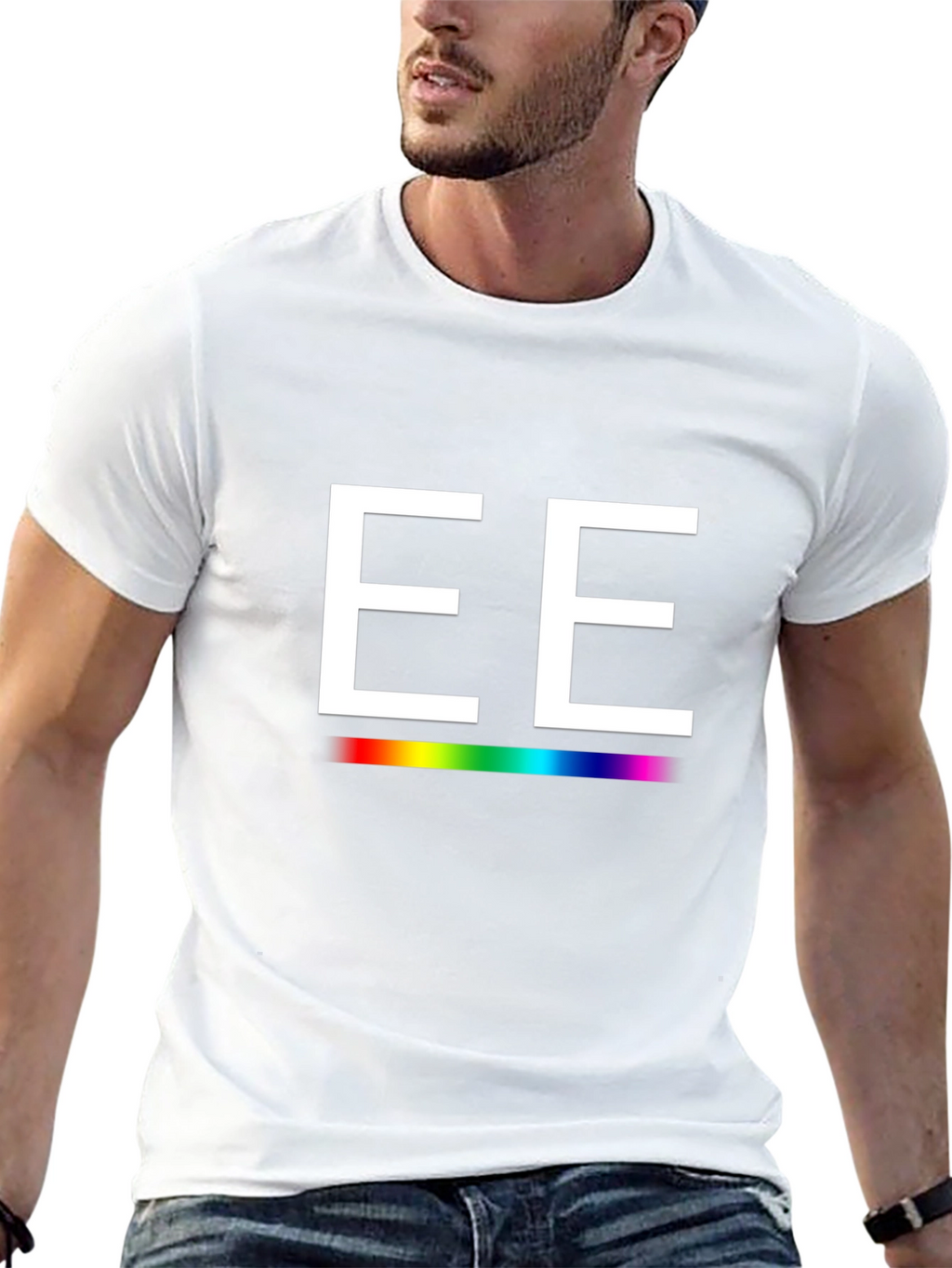 EE Rainbow Line Graphic T-Shirt