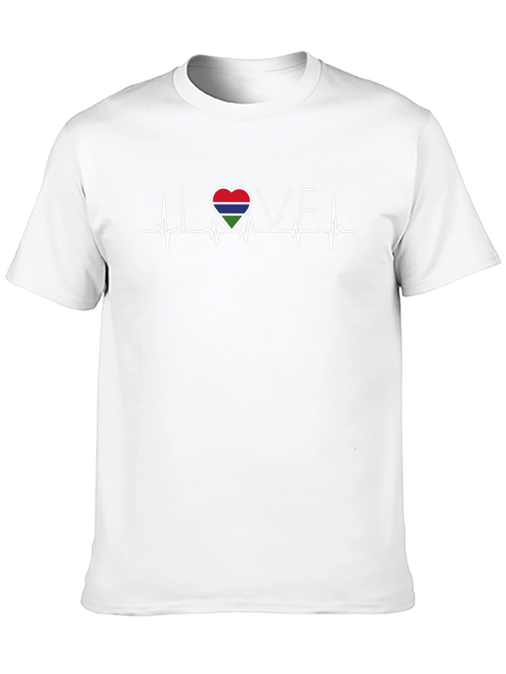 Gambia Love Heartbeat T-Shirt - Black Cotton Tee