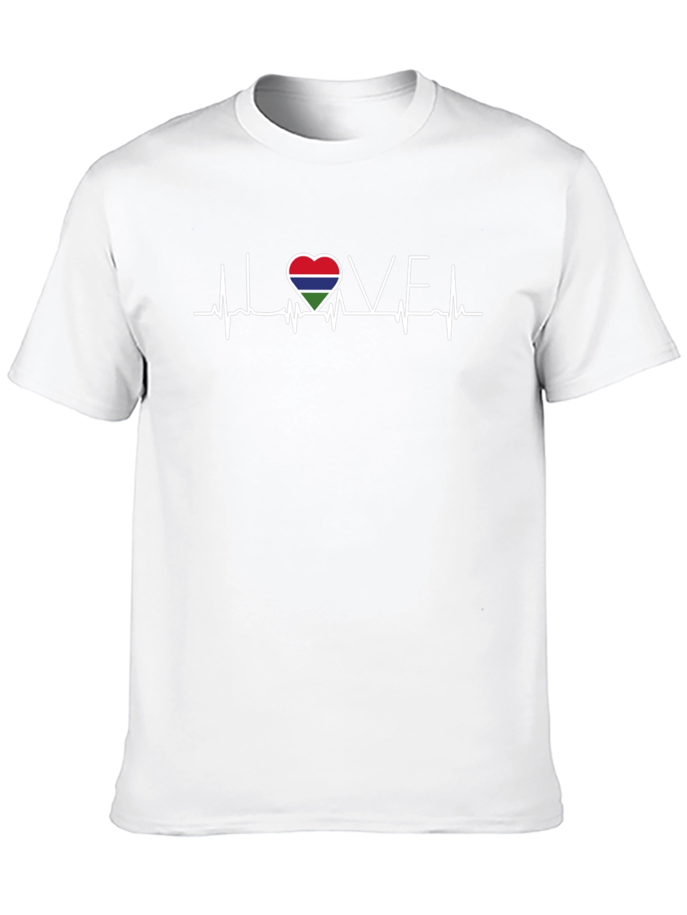 Gambia Love Heartbeat T-Shirt - Black Cotton Tee