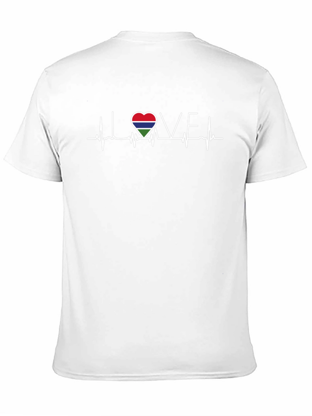 Gambia Love Heartbeat T-Shirt - Black Cotton Tee