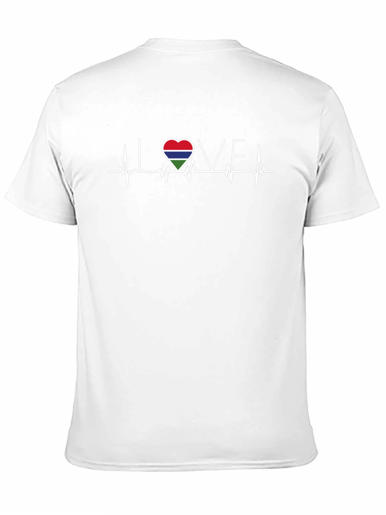 Gambia Love Heartbeat T-Shirt - Black Cotton Tee