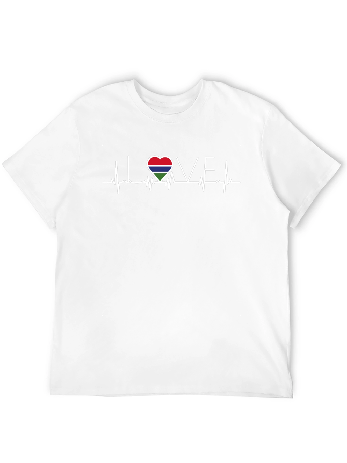 Gambia Love Heartbeat T-Shirt - Black Cotton Tee
