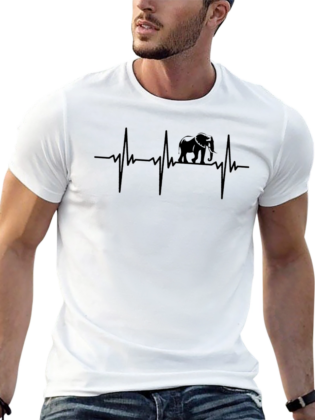 Elephant Heartbeat T-Shirt - Animal Lover Tee