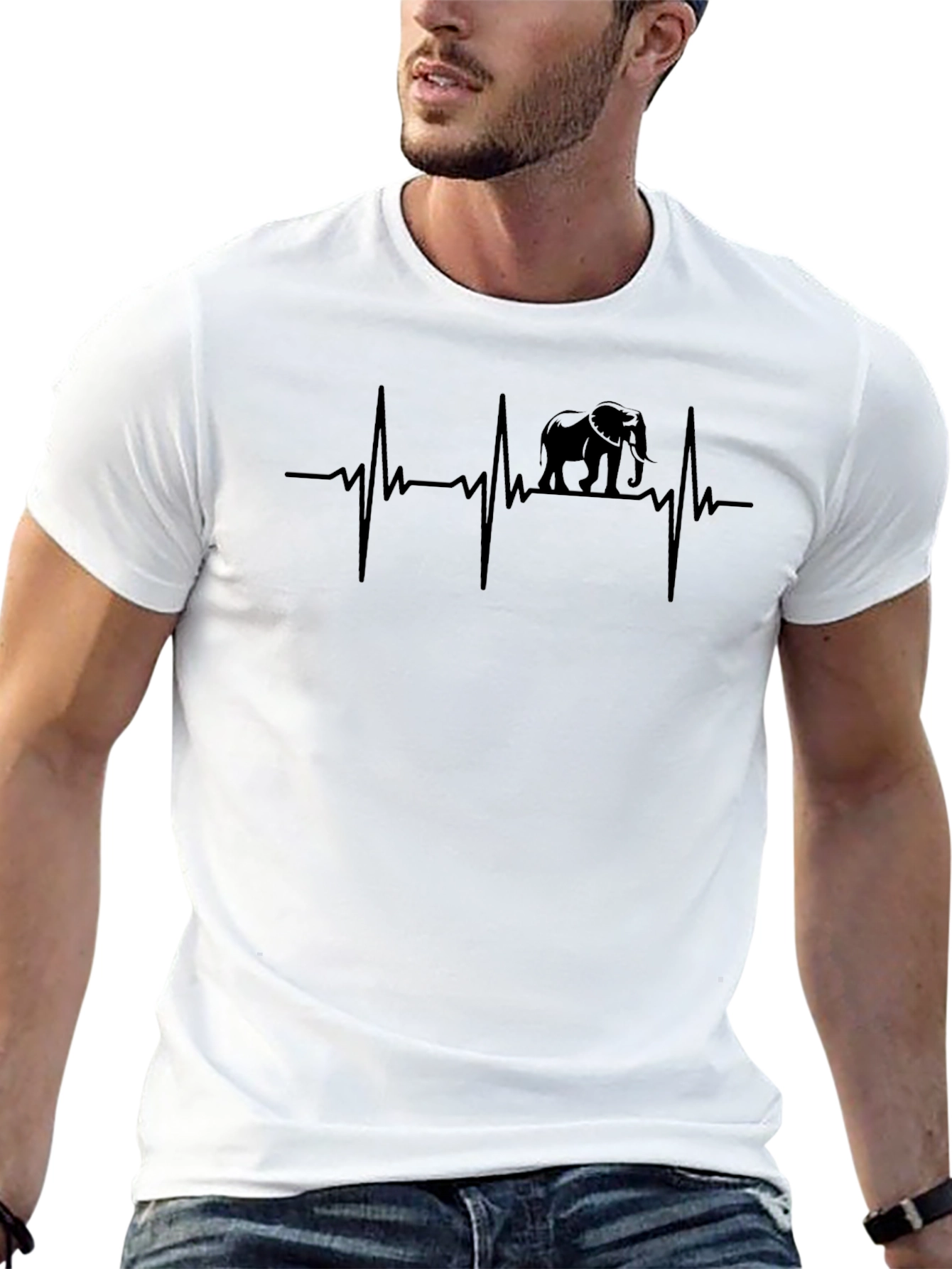 Elephant Heartbeat T-Shirt - Animal Lover Tee