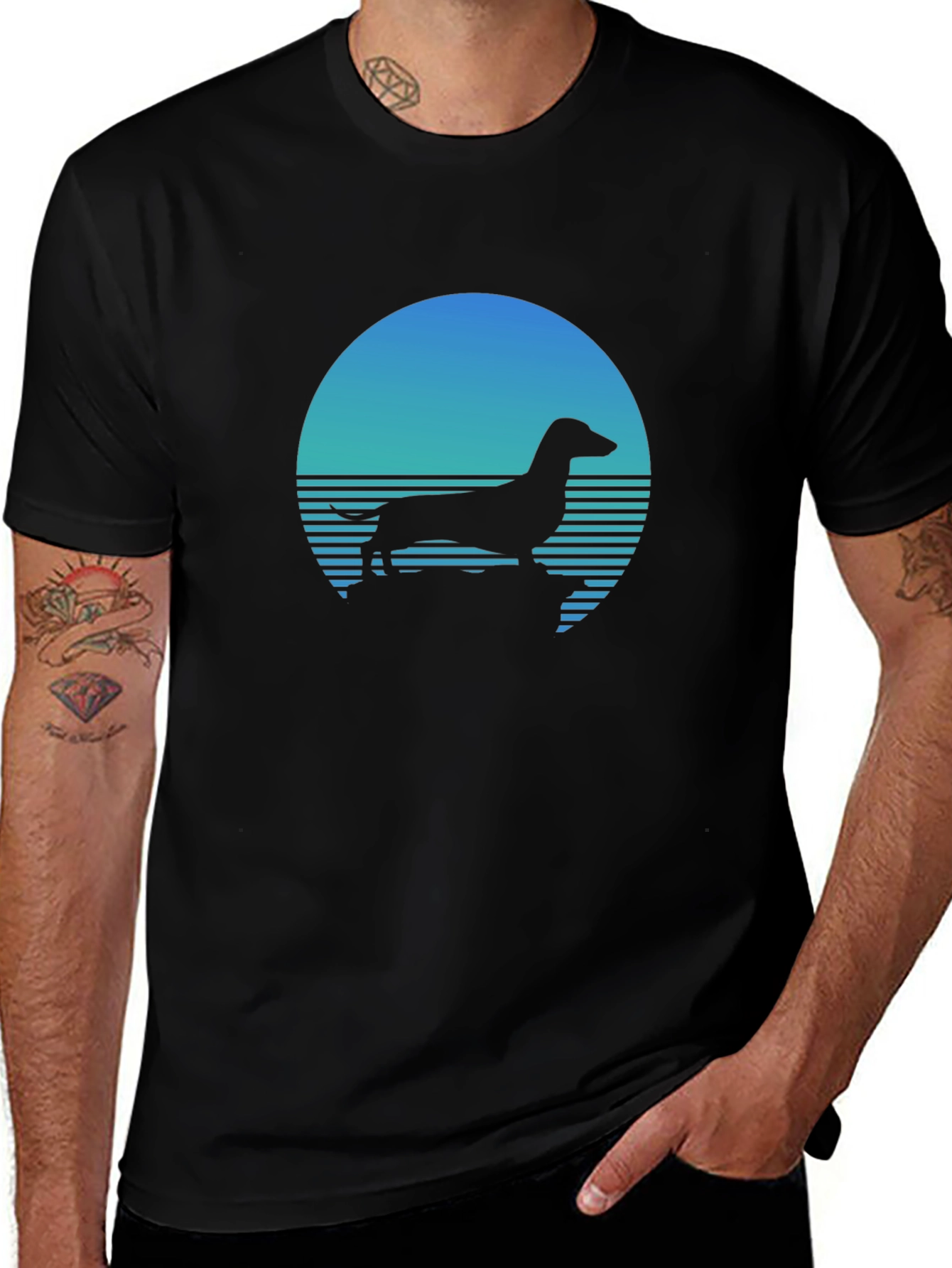 Retro Dachshund Silhouette T-Shirt