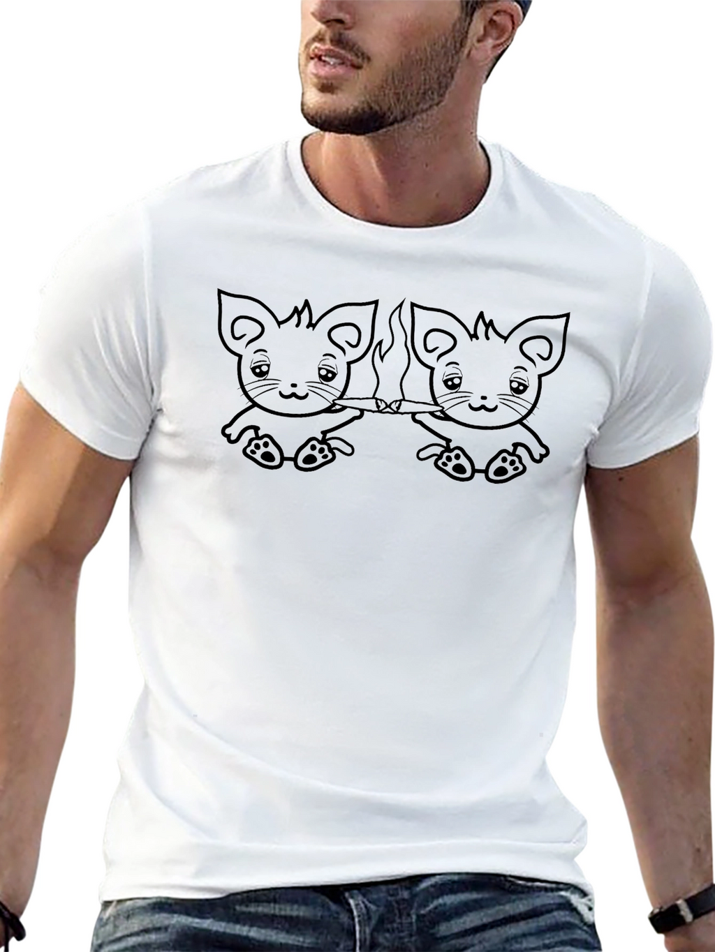 Cartoon Rat Joint T-Shirt