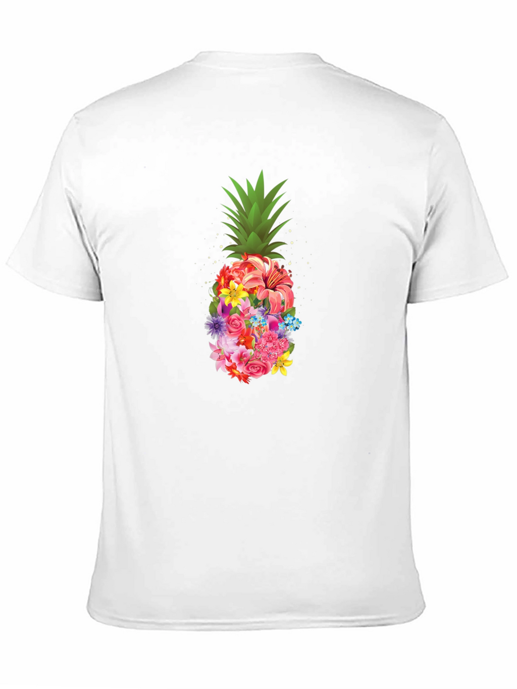 Floral Pineapple Graphic Tee - Black T-Shirt