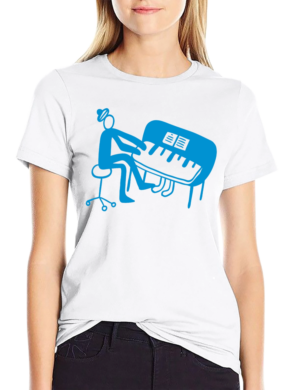Piano Player Graphic T-Shirt - Stylish Musician Tee