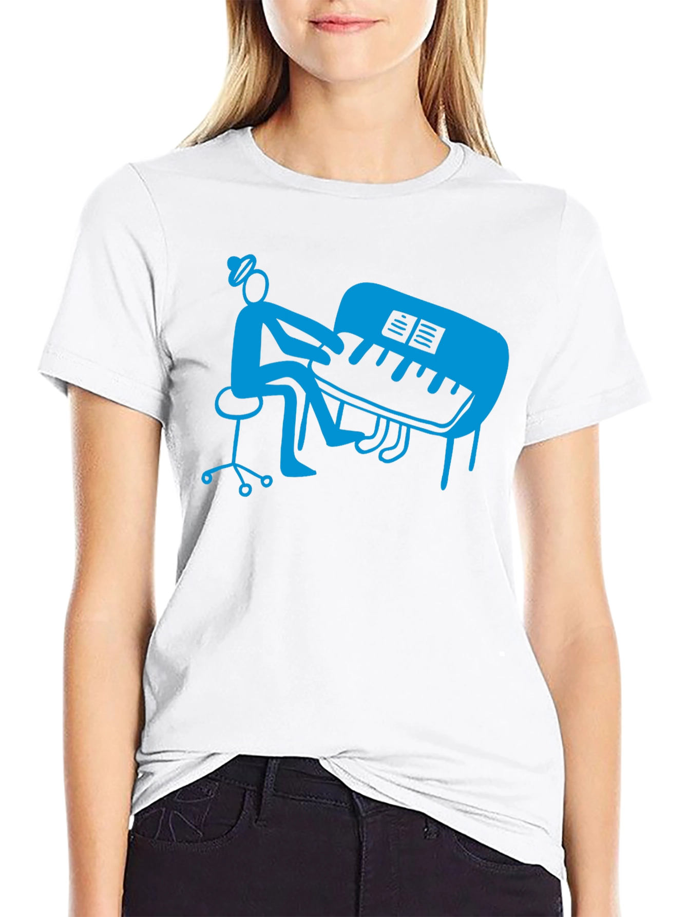 Piano Player Graphic T-Shirt - Stylish Musician Tee