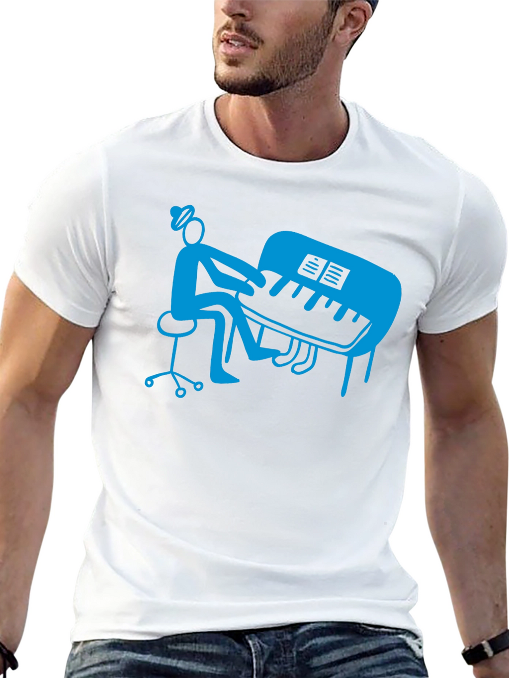 Piano Player Graphic T-Shirt - Stylish Musician Tee
