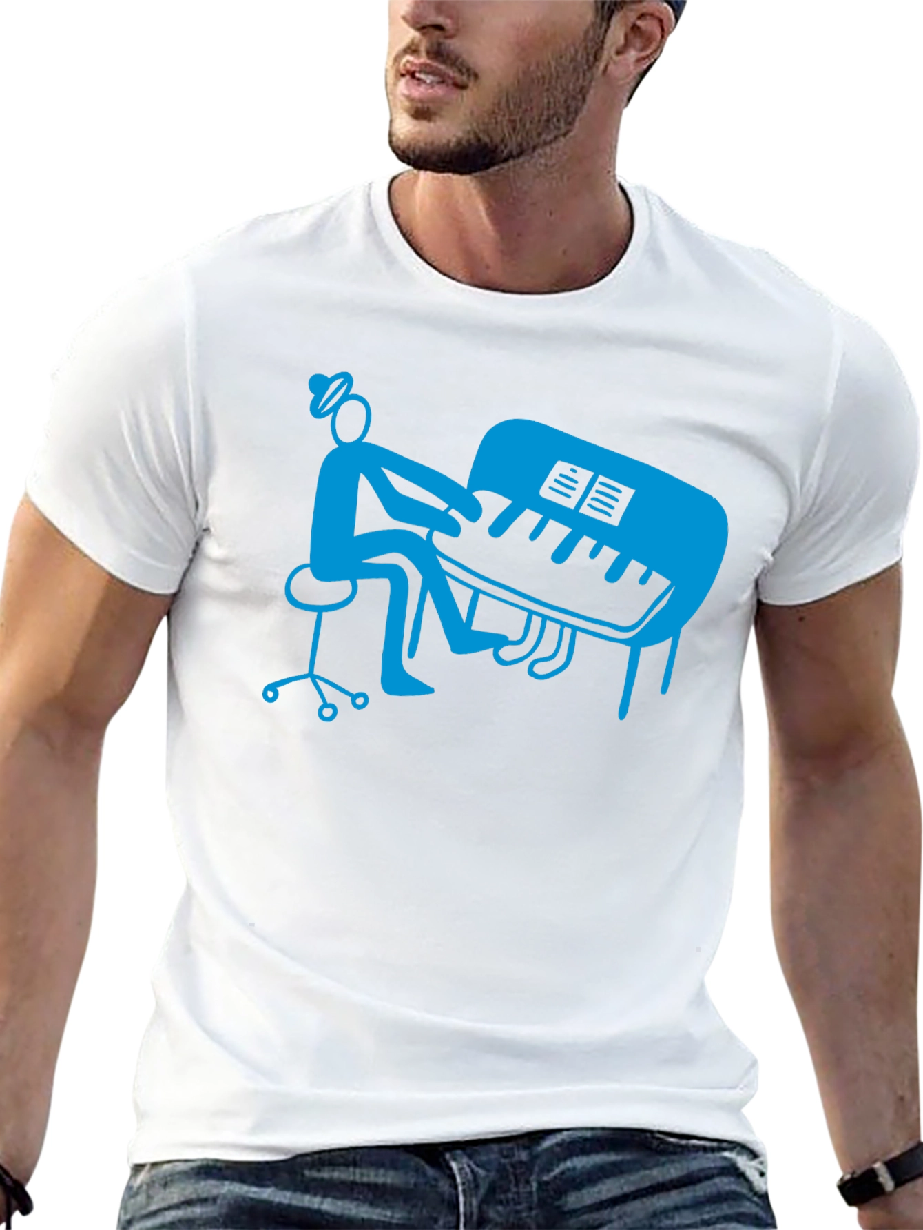 Piano Player Graphic T-Shirt - Stylish Musician Tee