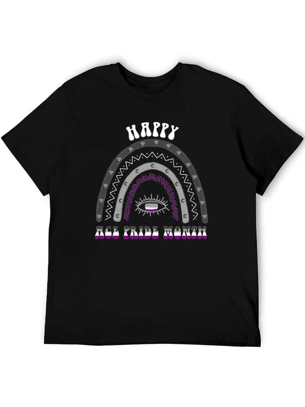 Asexual Pride Month Rainbow Graphic Tee