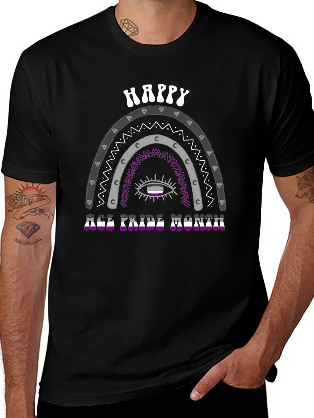 Asexual Pride Month Rainbow Graphic Tee