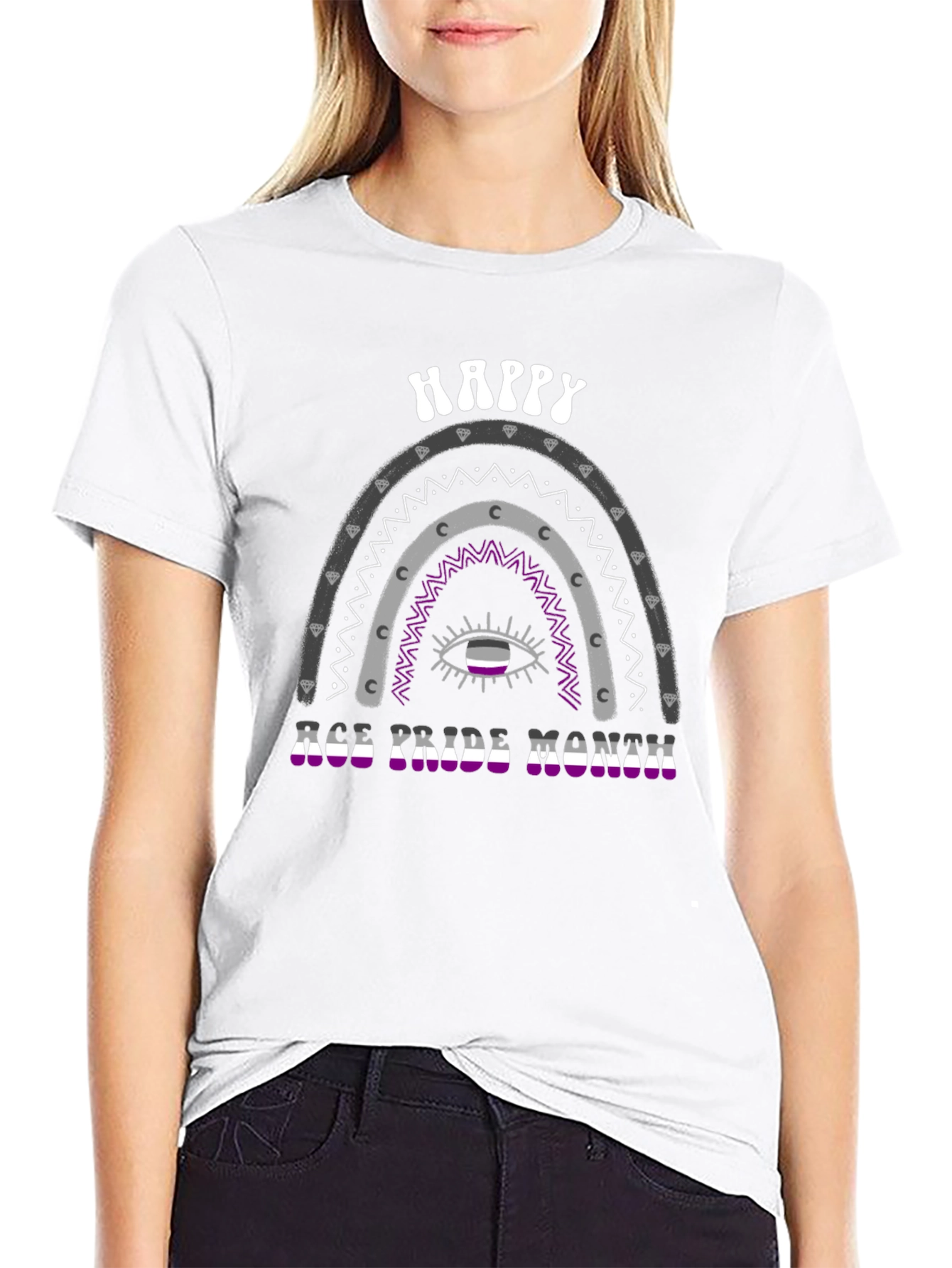 Asexual Pride Month Rainbow Graphic Tee