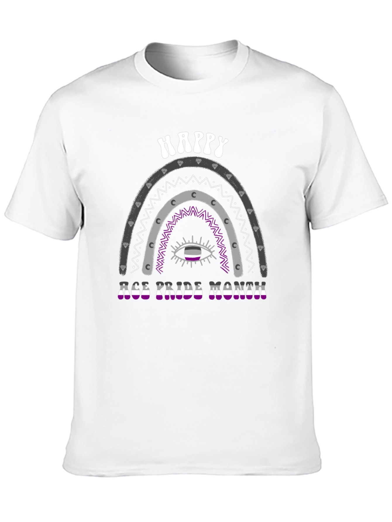 Asexual Pride Month Rainbow Graphic Tee