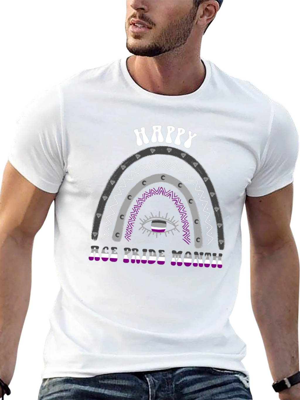 Asexual Pride Month Rainbow Graphic Tee