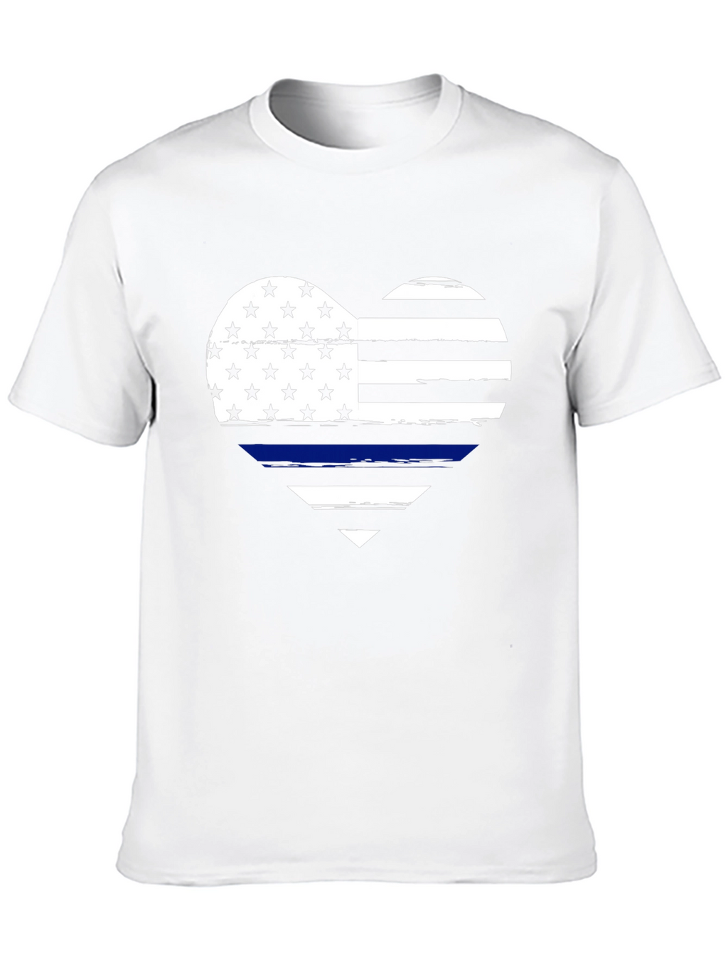 Thin Blue Line Heart Flag Graphic T-Shirt