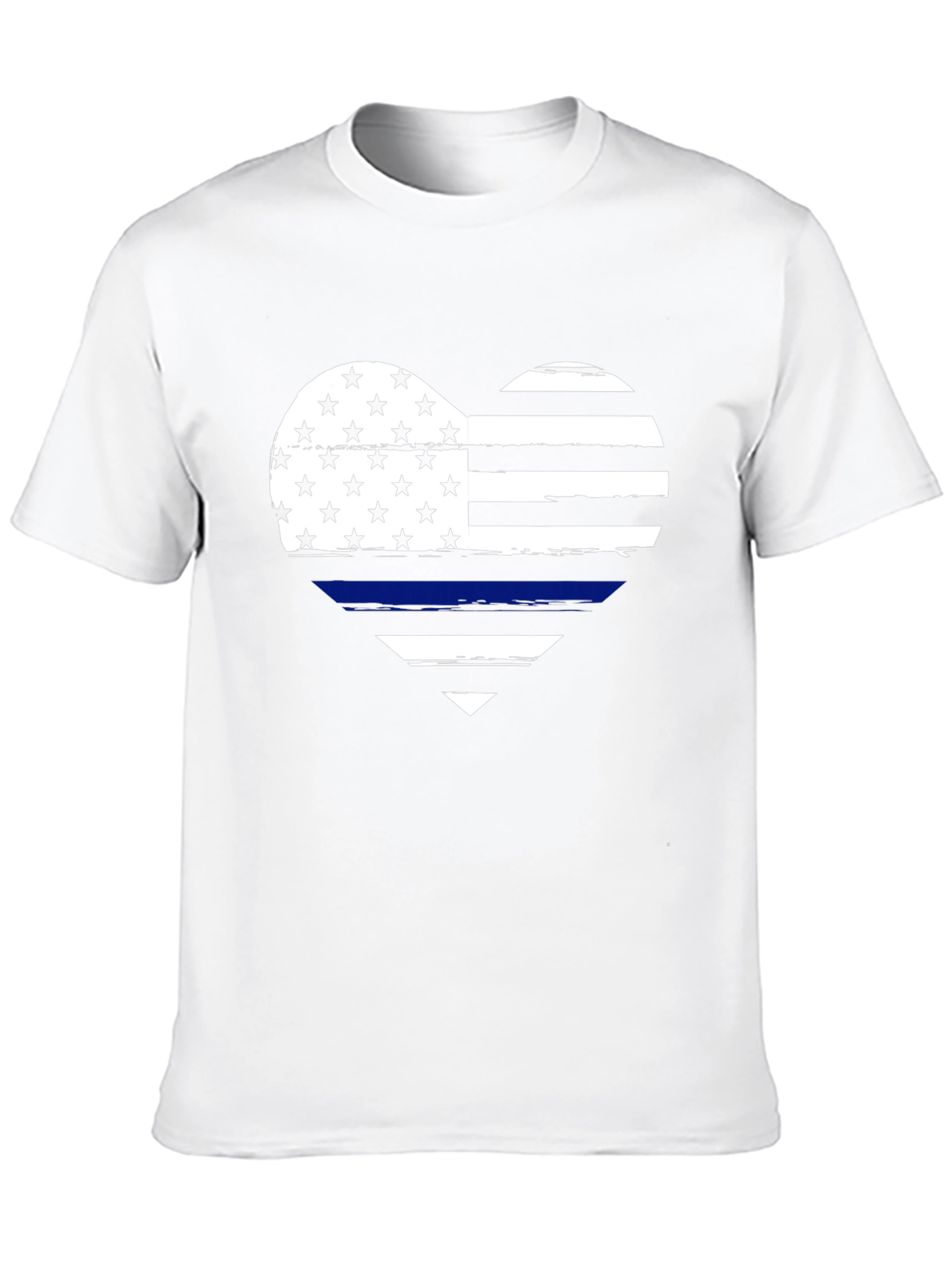 Thin Blue Line Heart Flag Graphic T-Shirt
