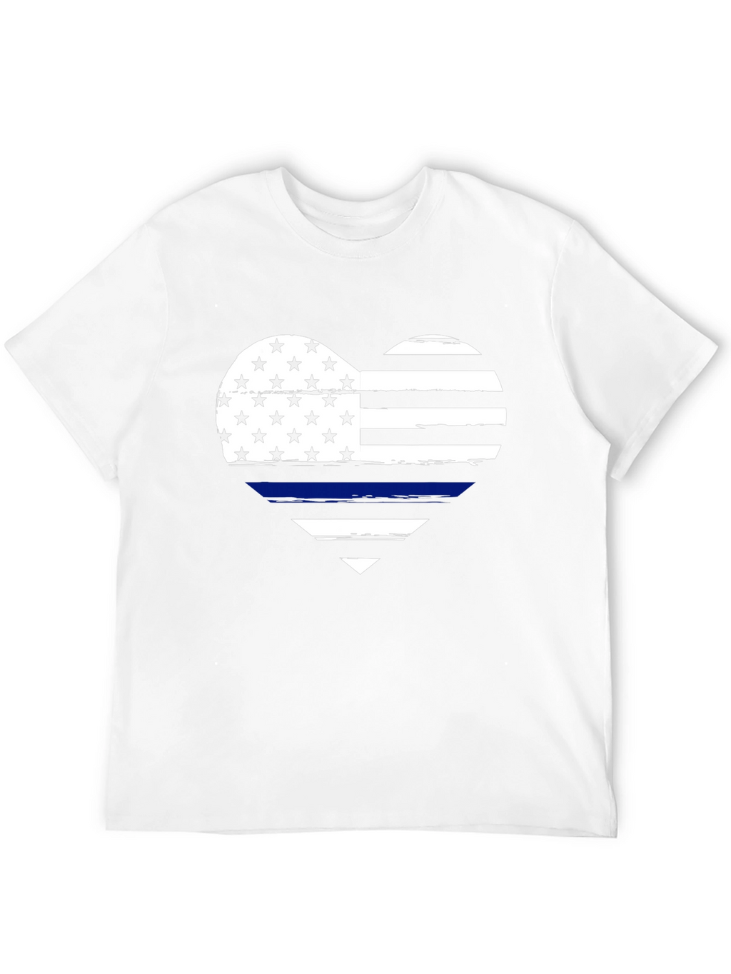 Thin Blue Line Heart Flag Graphic T-Shirt