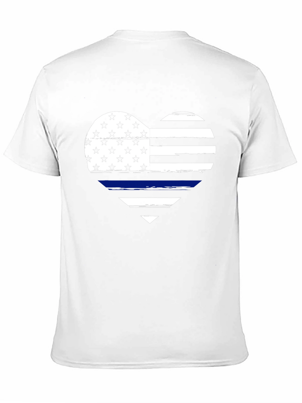 Thin Blue Line Heart Flag Graphic T-Shirt