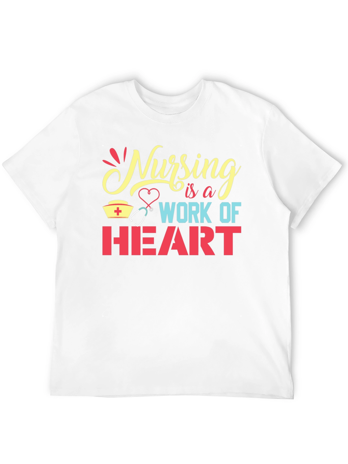 Nursing is a Work of Heart Graphic Tee