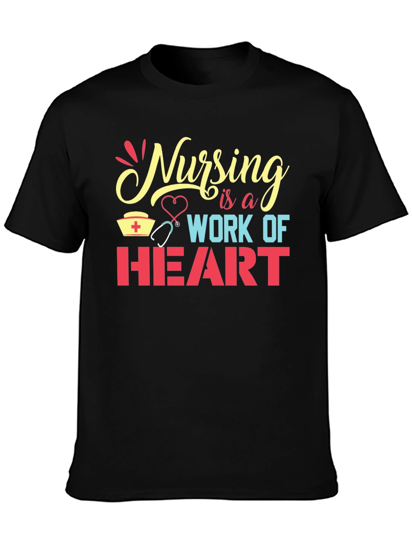 Nursing is a Work of Heart Graphic Tee