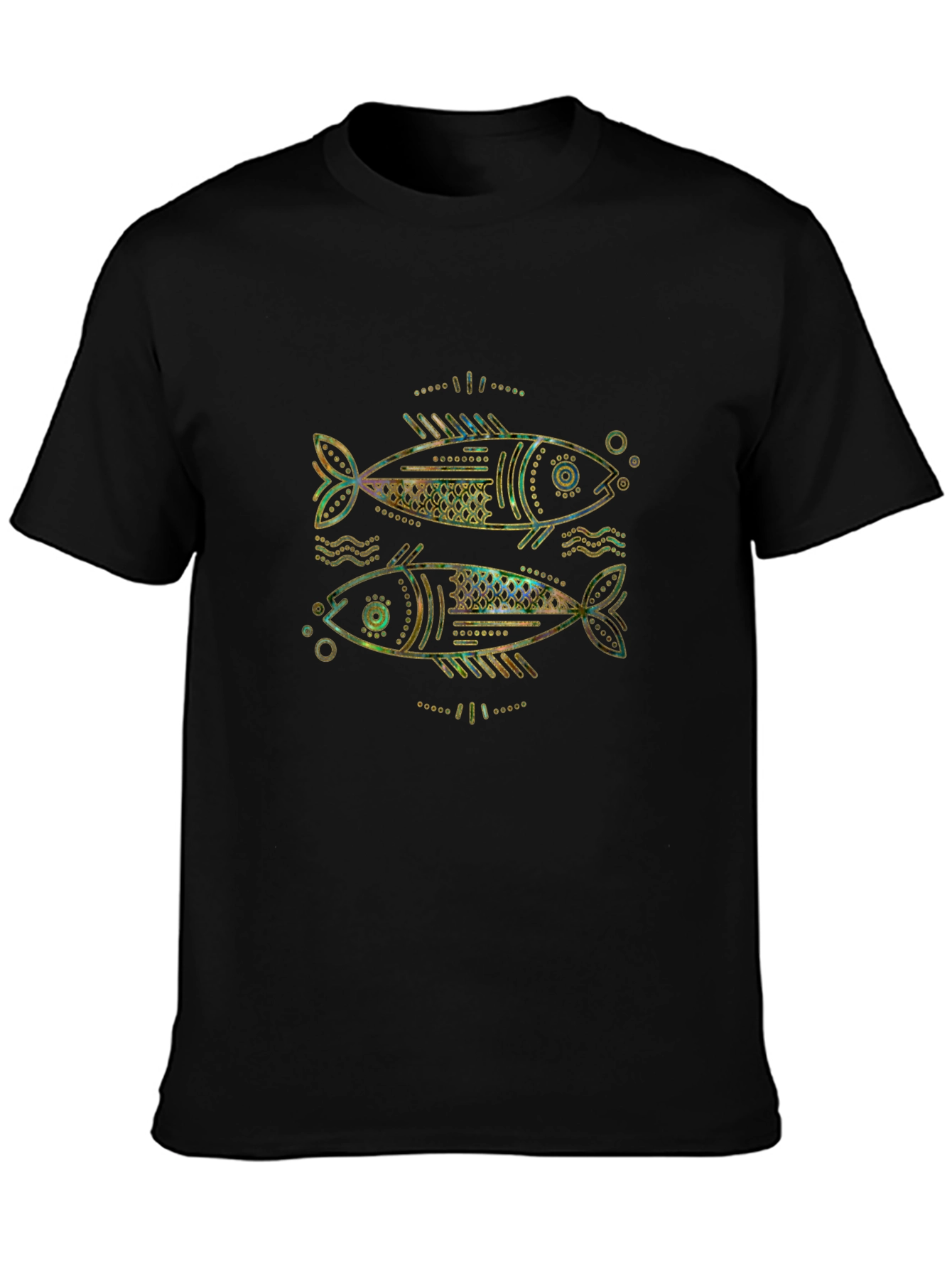 Two Fish Graphic T-Shirt - Unisex Black Tee