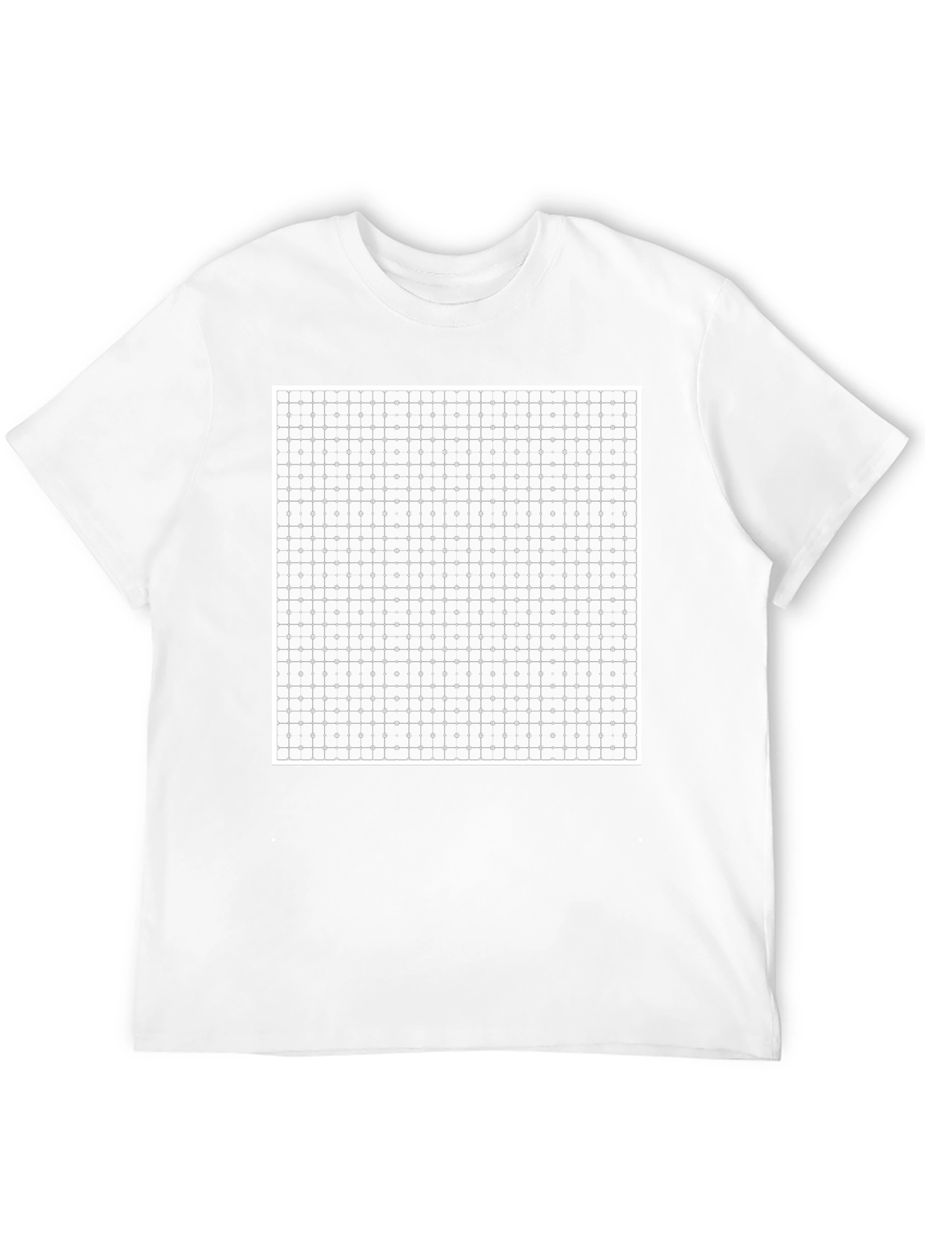 Geometric Grid T-Shirt - Modern Pattern Tee