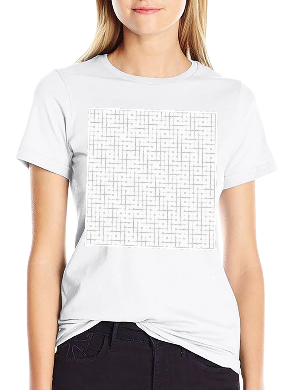 Geometric Grid T-Shirt - Modern Pattern Tee