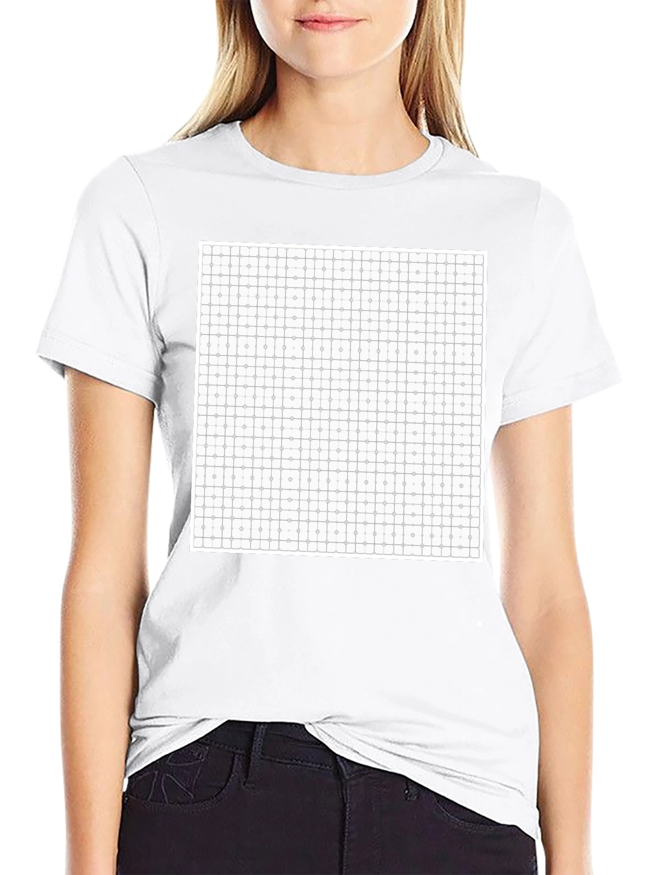 Geometric Grid T-Shirt - Modern Pattern Tee