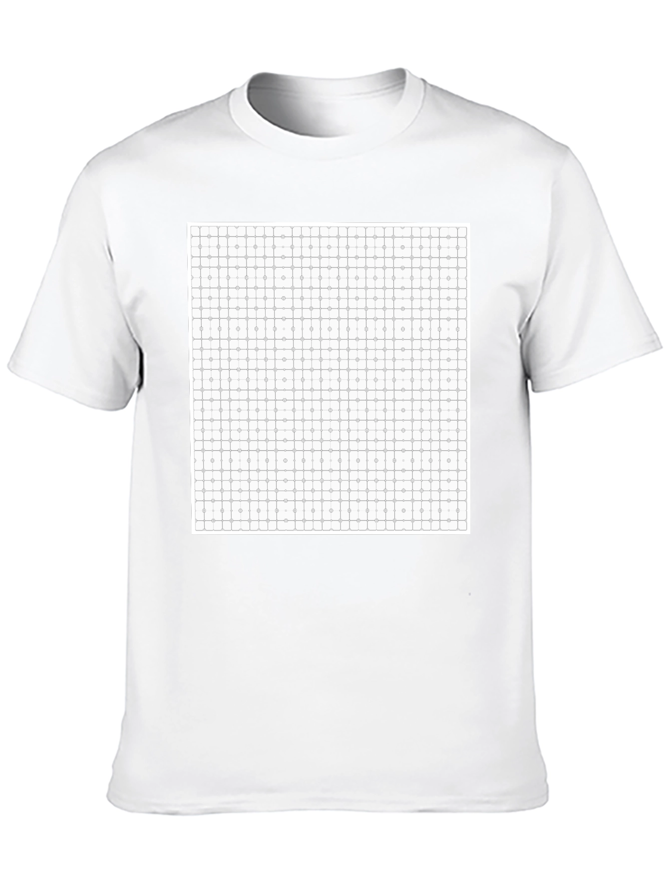 Geometric Grid T-Shirt - Modern Pattern Tee