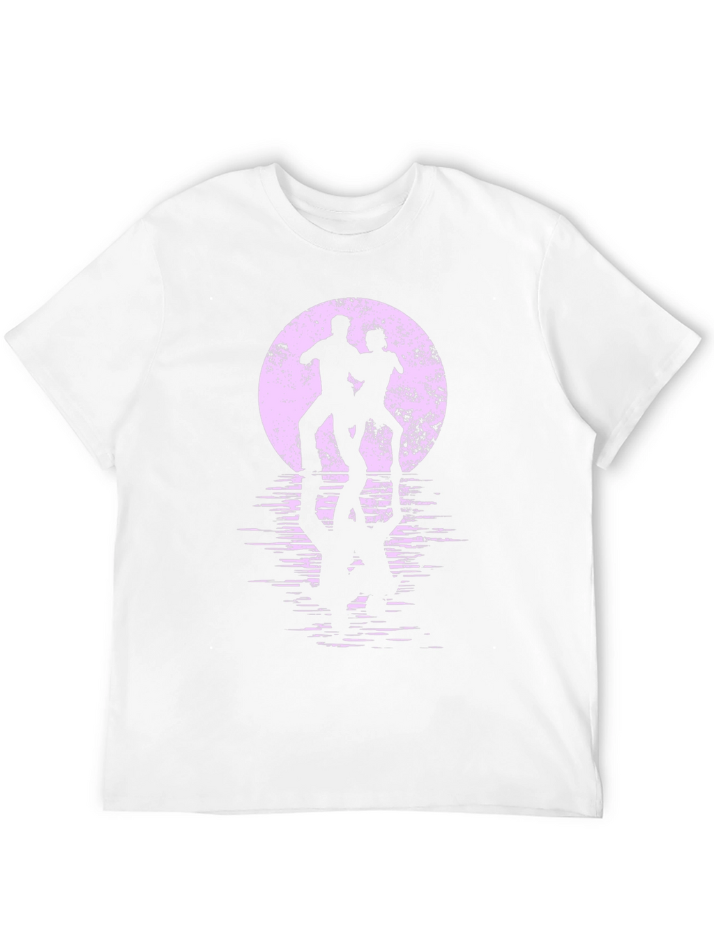Silhouette Dancers T-Shirt - Retro Moon Reflection Design