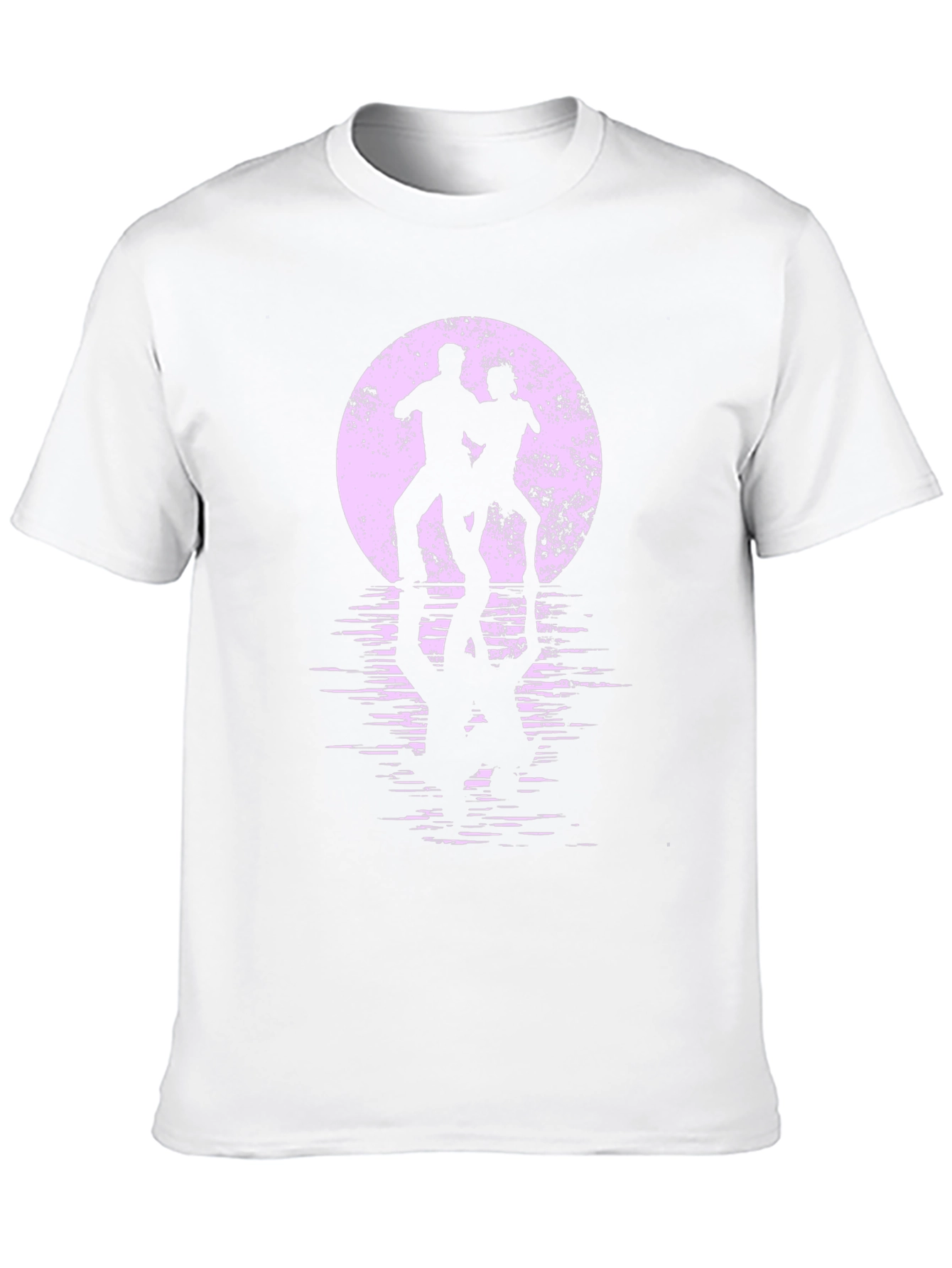 Silhouette Dancers T-Shirt - Retro Moon Reflection Design