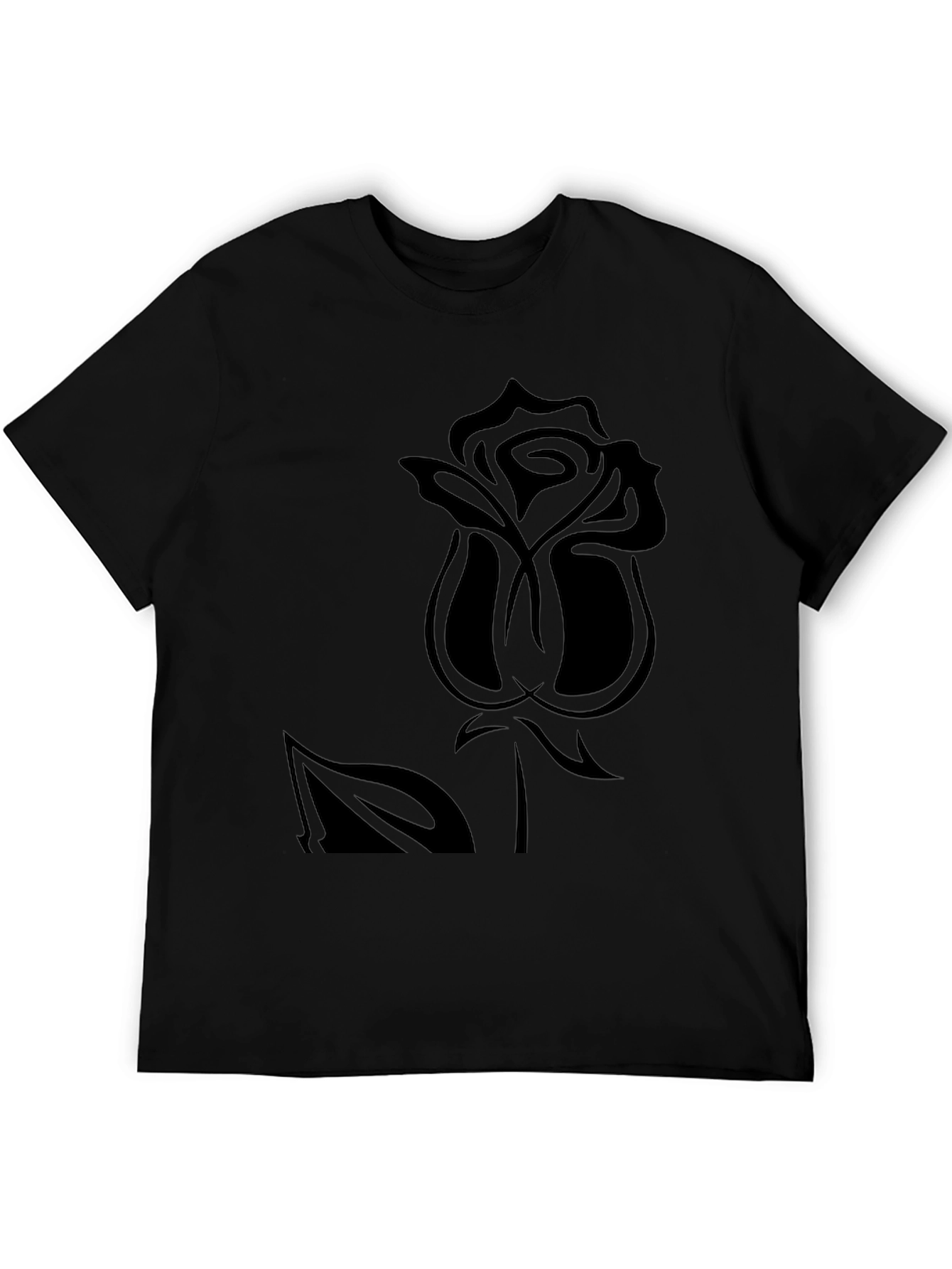 Rose Graphic Tee - Black Casual Comfort